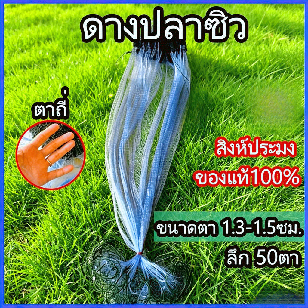 ดางปลาซิว อวนปลาซิว ตาถี่ 1.3 1.5 ตาข่ายดักปลา จับปลา มอง อวน ดัก ข่าย ปลาซิว ดักปลา ใยบัว ติดทุ่น