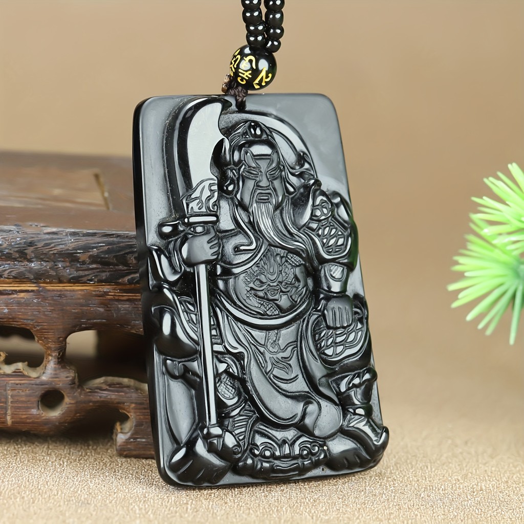 Obsidian Guan Gong จี้ Guan Erye Guan Yu เครื่องประดับ