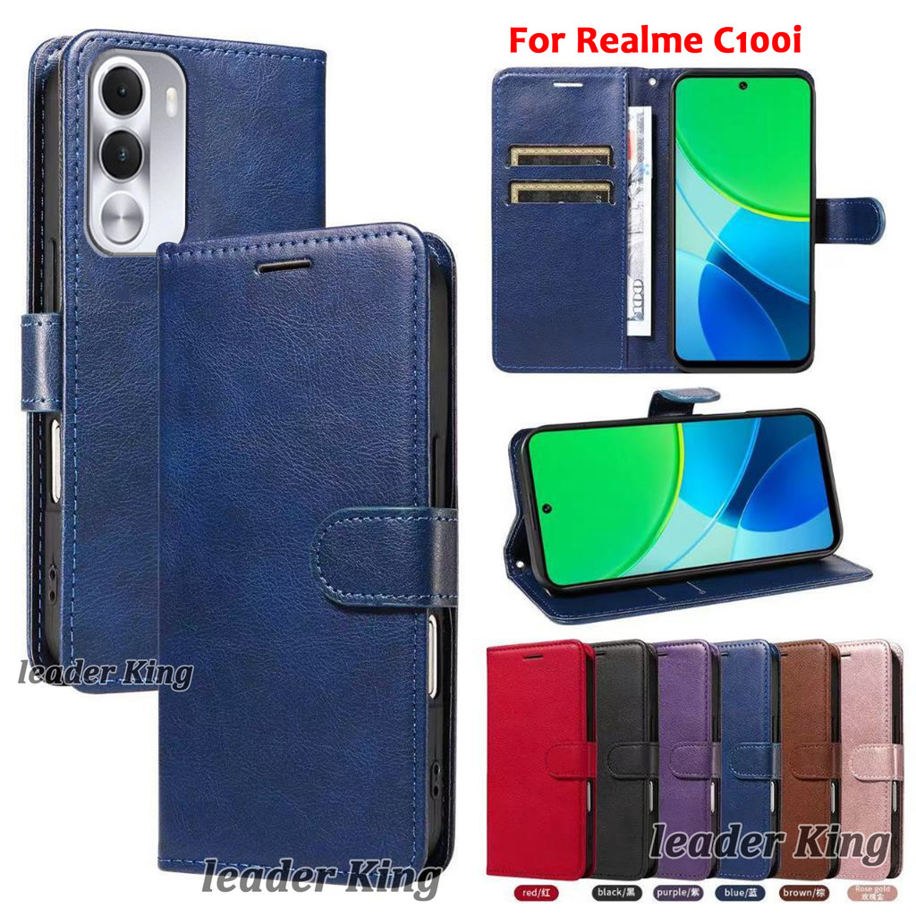 เคสฝาพับ ตั้งได้ มีแม่แหล็ก สำหรับ Realme C100i C100x C100 5G กันกระแทก จัดส่งทันที Boss