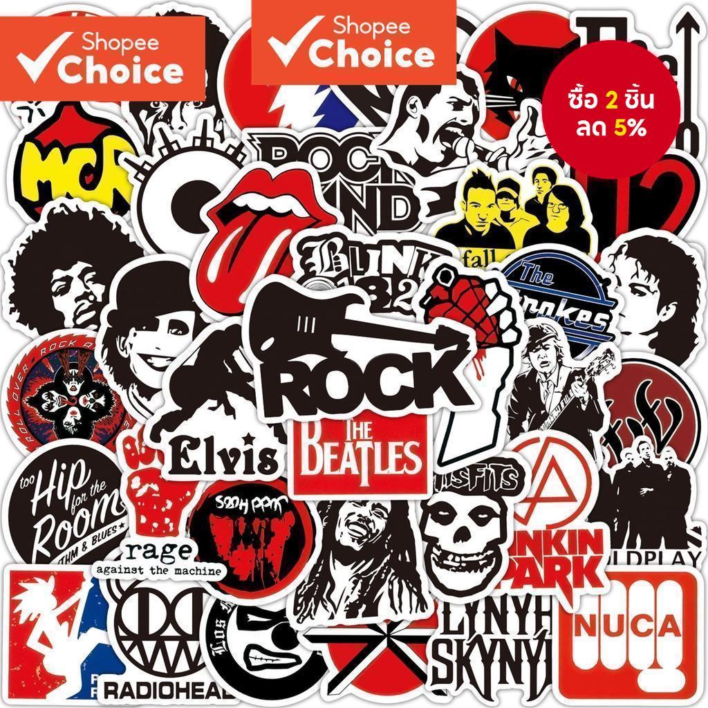 Rock Bands สติ๊กเกอร์กันน้ํา 100/50 ชิ้น, สติ๊กเกอร์เพลง Graffiti, หมวกกันน็อคกล่องดินสอจักรยาน บัญชีมือ LanLanStickersWorld