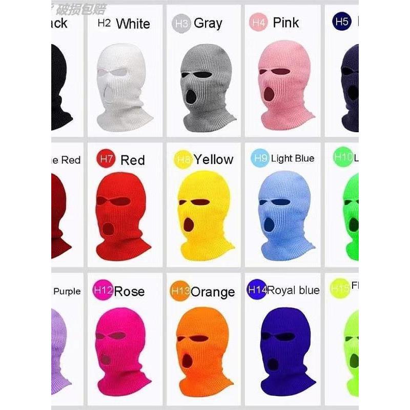 Hat Bandit Mask Flying Tigers Warrior Headgear Male Eyeless Black Three-Hole Headgear Bandit Mask Ba