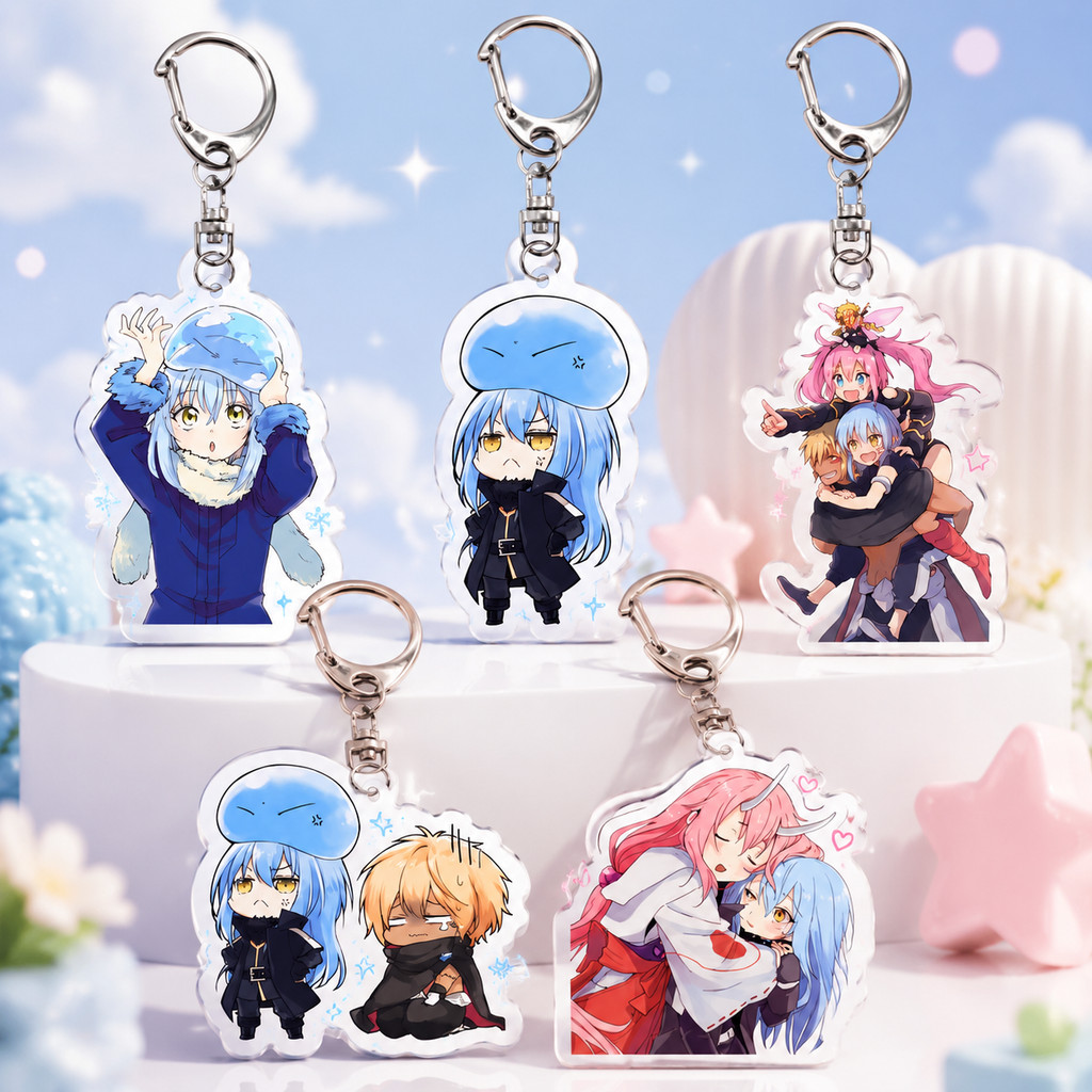 พวงกุญแจตัวการ์ตูน Rimuru Tempest สีสันสดใส Lip-Friendly อะนิเมะ Rimuru Tempest พวงกุญแจ