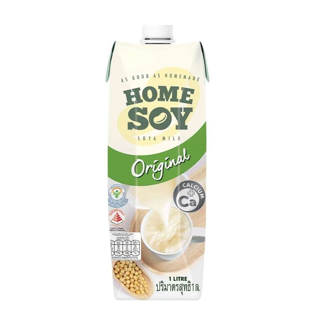 โฮมซอย นมถั่วเหลืองรสดั้งเดิม Homesoy Soy Milk Original 1ltr.