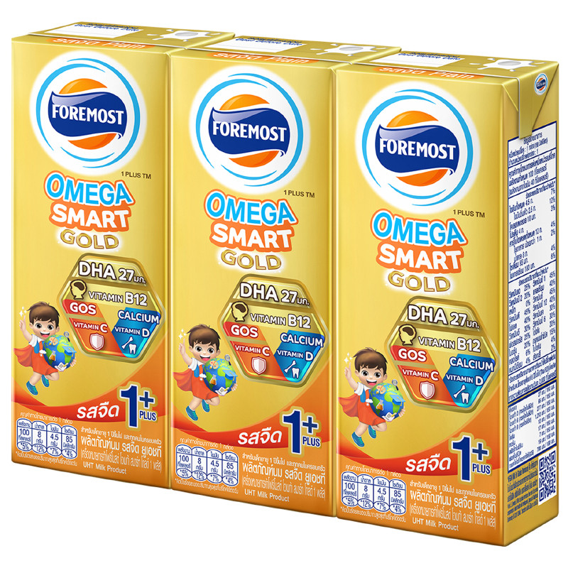 โฟร์โมสต์โอเมก้าโกลด์ 1พลัส 180มล. แพค 3 Foremost Omega Gold 1Plus 180ml. Pack 3 [หมายเลขบาร์โค้ด 8850188902823 ]