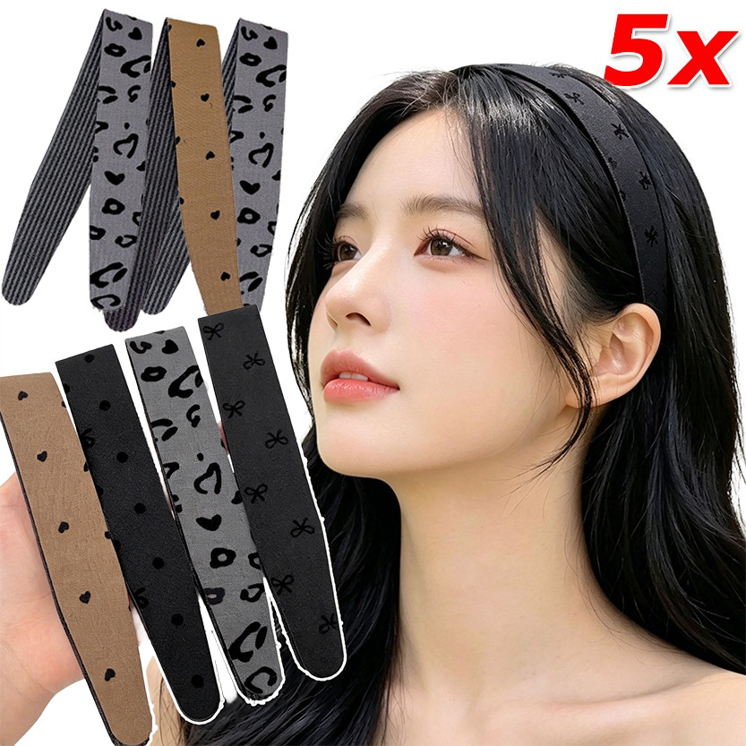 1/3/5 ชิ้น Velcro Hair Bands จัดแต่งทรงผมสติกเกอร์ / ที่คาดผมล้างหน้าแต่งหน้าแบบยืดหยุ่น