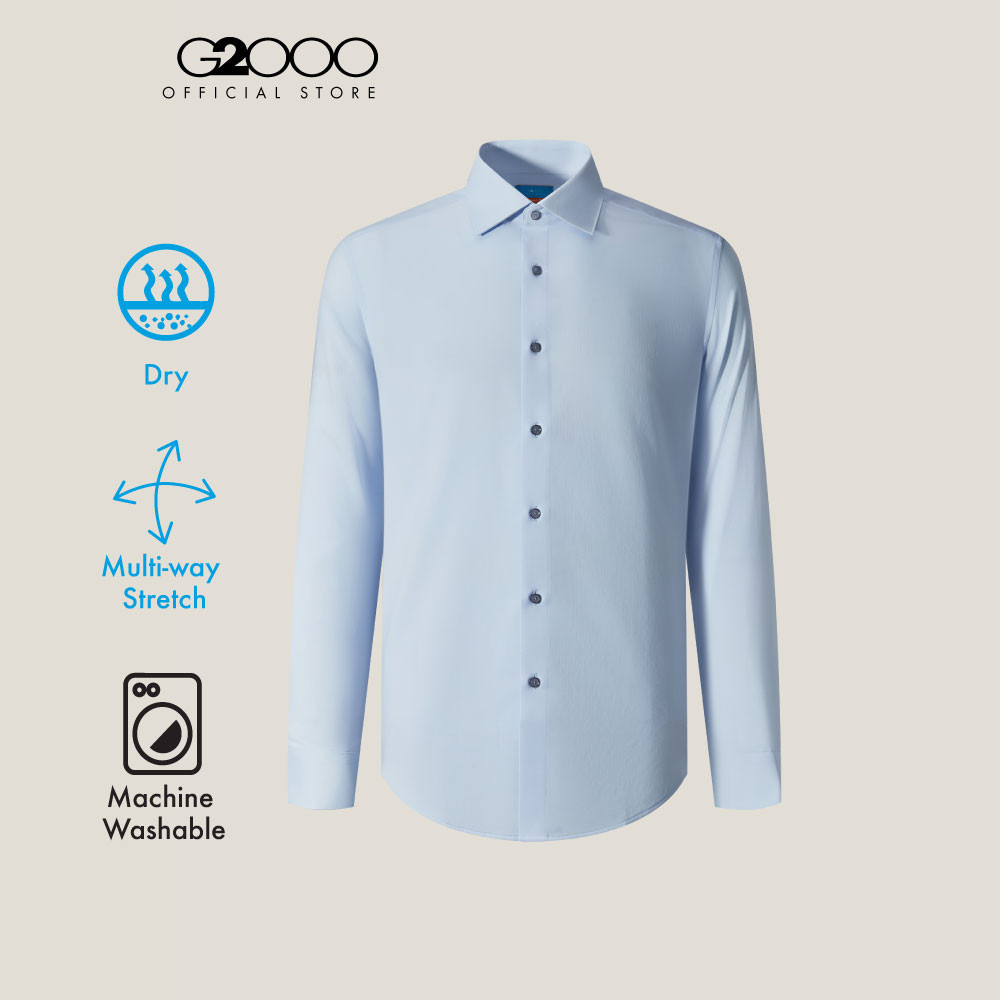 G2000 เสื้อเชิ้ตแขนยาวแบบทางการสำหรับผู้ชาย Smart Fit รุ่น 4112322261 BLUE