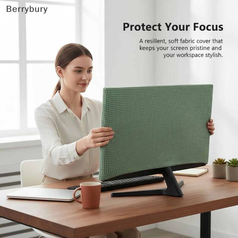 Berrybury Professional Monitor Cover ผ้ากันฝุ่นสําหรับหน้าจอ 19-37 นิ้วสําหรับ Workspaces ใหม่