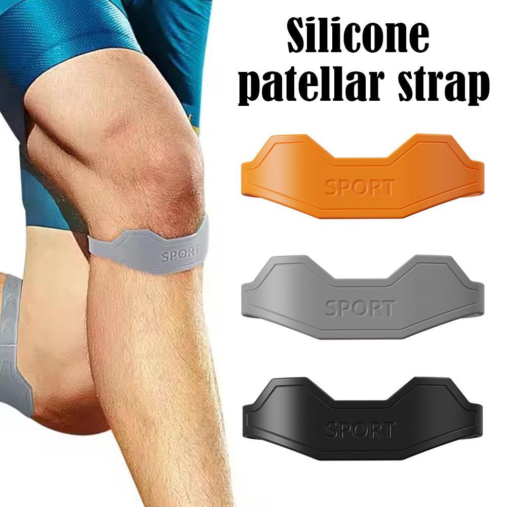 1 คู่ซิลิโคน สายรัดเข่าซิลิโคนพร้อมแผ่น Patella ลดแรงกระแทกและป้องกันเข่า