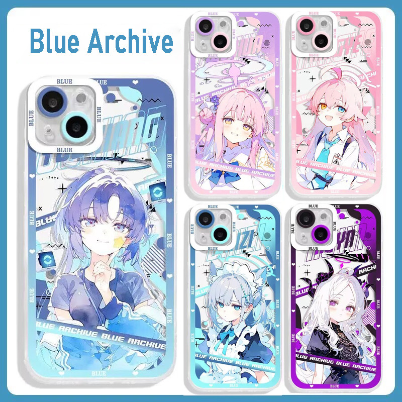 แฟชั่น Blue Archive เคสโทรศัพท์สําหรับ IPhone 15 12 13 14 Pro Max Plus Soft Clear Anti-Fall ซิลิโคนกันกระแทก TPU การ์ตูนฝาครอบ