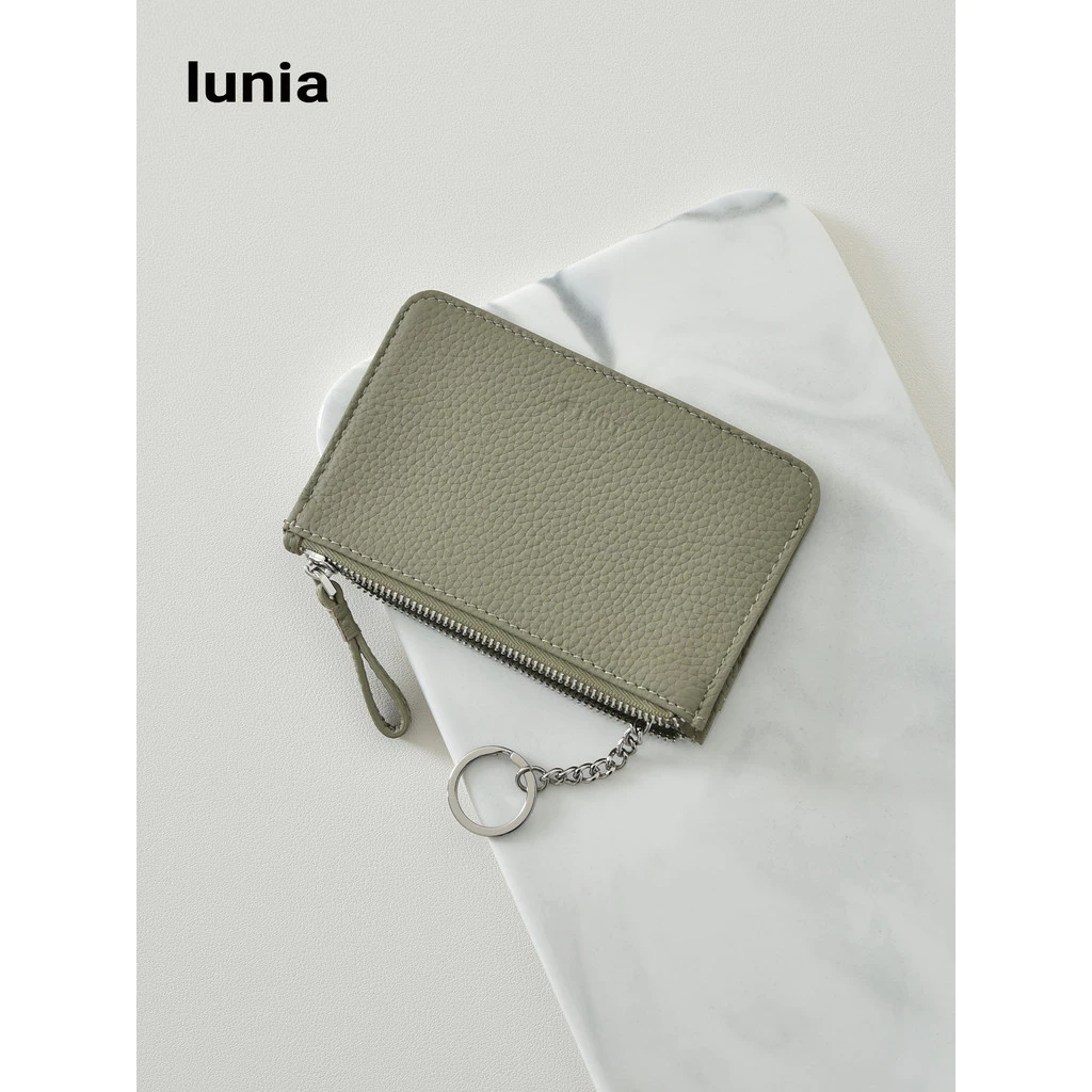 Lunia Morandi Color Cowhide Coin Purse Female Simple Photo Drivers License หนังแท้ Thin Light Card Case Key Case ins thumbnail 5