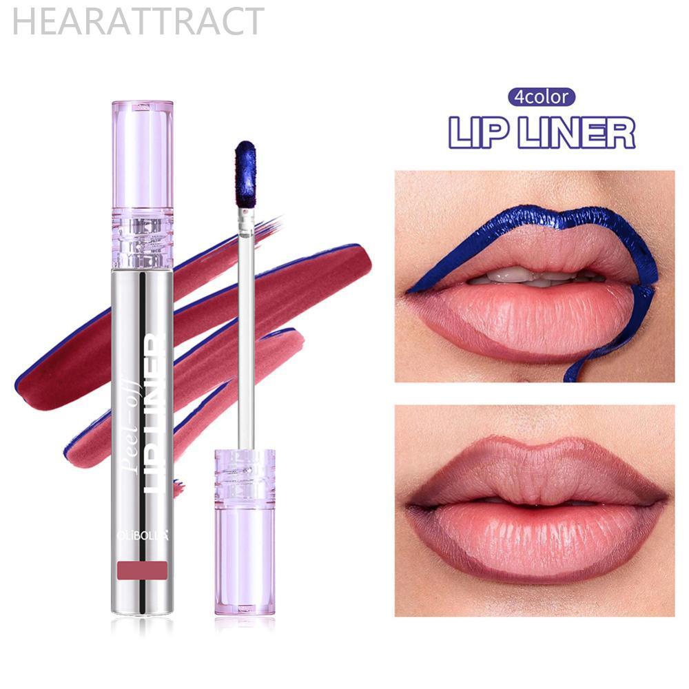 HEARATRACT 2-in-1 Lip Liner & ลิปสติก Peel Off Lip Stain ปากกา Matte Finish Long Wear Lip Color Smud