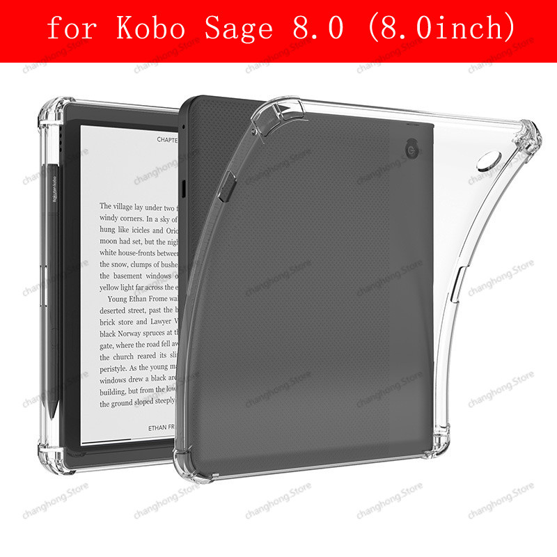 8 กันกระแทก TPU สําหรับ Kobo Sage 8 นิ้ว N777/N778K นุ่มโปร่งใสป้องกันผิวกรณีพร้อมช่องเสียบปากกา