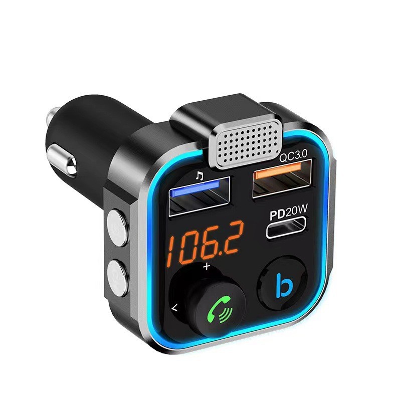 车牙MP3音乐播蓝器 BT5.0 FMPD20W QC3.0手机ชาร์จรถบลูทูธ MP3 เครื่องเล่นเพลง BT20260610