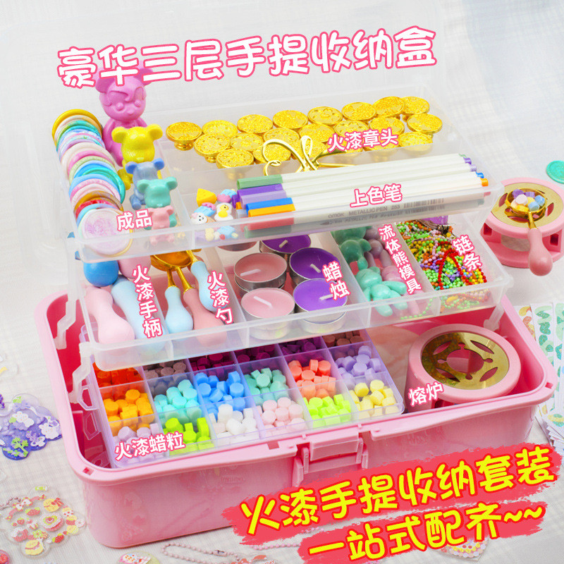 Retro Lacquer Seal Set Lacquer Seal Head Full Set Lacquer Wax Particles Lacquer Full Set Gift Box Se