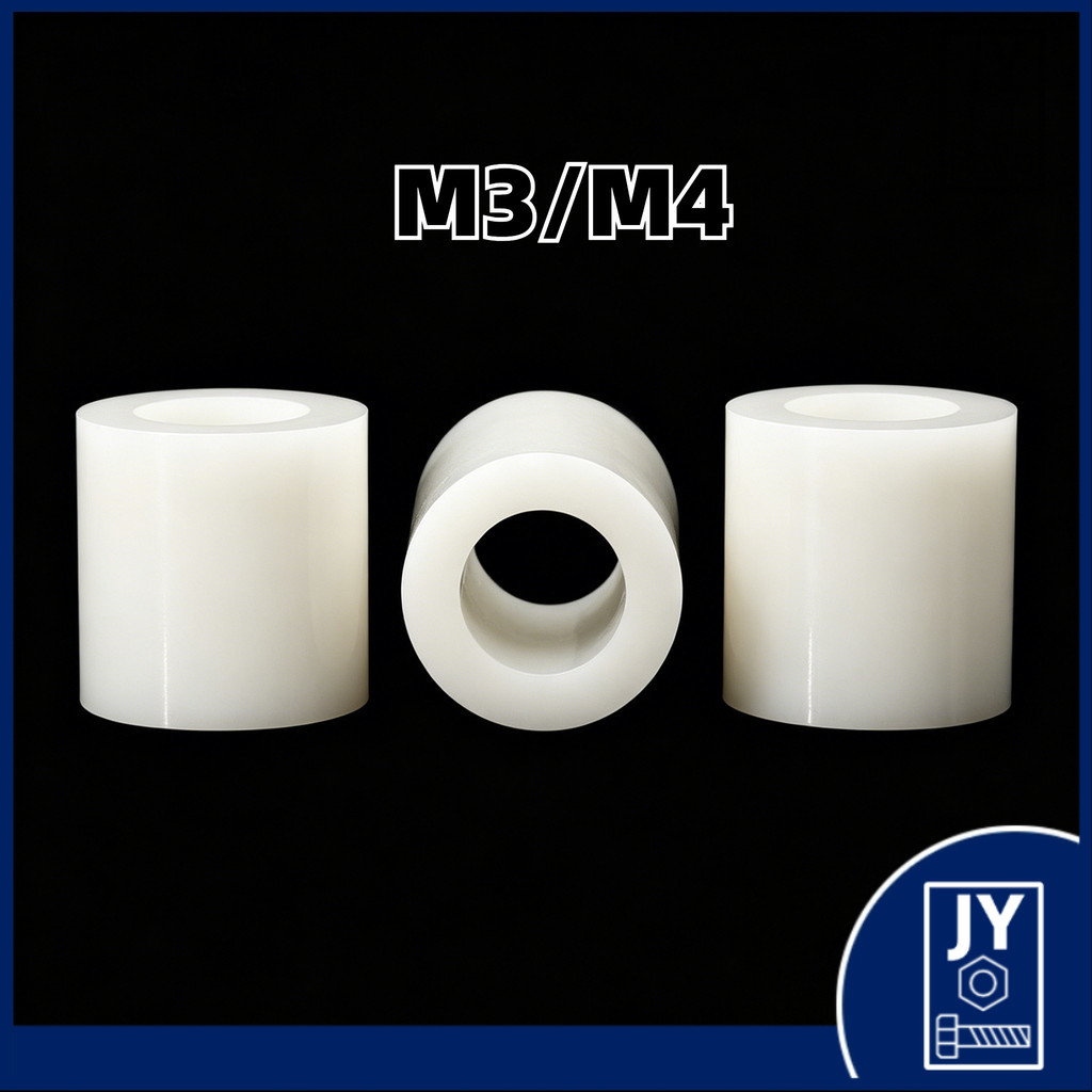 คอลัมน์แยก ABS สีขาว, คอลัมน์แยกฉนวน, คอลัมน์แผ่นพลาสติก 3mm4mm ผ่านปลอกไนลอน [HEJUNYANG]