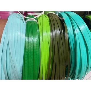 เส้นพลาสติกสานบ้านมีทรัพย์ ตราลูกโจ้แท้ 6 มม. สีพื้น 29 สี สำหรับสานกระเป๋า สานตะกร้า งานจักสาน DIY เลือกขนาด 0.5 กก. /