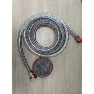 สายดูดขนาด 3/4" + สายน้ำวน ขนาด 1" + หัวกระโหลกพลาสติก ขนาด 6หุน สีใส มีใยลวด สำหรับปั้มพ่นยาสามสูบ