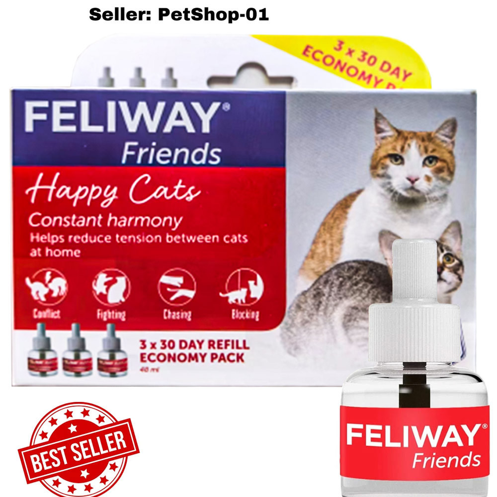 เฟลิเวย์ เพื่อน 30 วัน รีฟิล X 3 แพ็คสุดคุ้ม | 48ml Happy Cats ความสามัคคีคงที่สําหรับแมว-152c4c8b