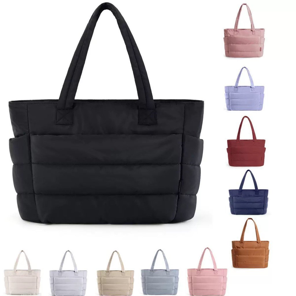 กระเป๋า Tote Bag ผู้หญิง ใบใหญ่ 20L จุของได้เยอะ กระเป๋าสะพายไหล่แฟชั่น เบา กันหนาว สไตล์มินิมอล ใช้ไปทำงาน เที่ยวฟิตเนส