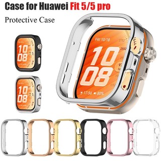 แก้ว + กรณีสําหรับ Huawei Fit 5 All-Around ป้องกันหน้าจอ Hard PC กันชนกระจกนิรภัยสําหรับ Huawei นาฬิกา Fit5Pro กรณี