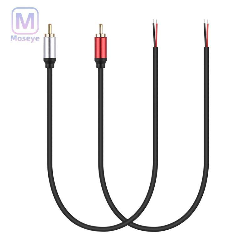 Tianyuanfff สายลําโพง RCA ชายปลั๊ก Ja Connector To Bare Wire เปิด End Pigtail สาย RCA สําหรับลําโพงเครื่องขยายเสียงวิดีโอ AV ซ่อมดี
