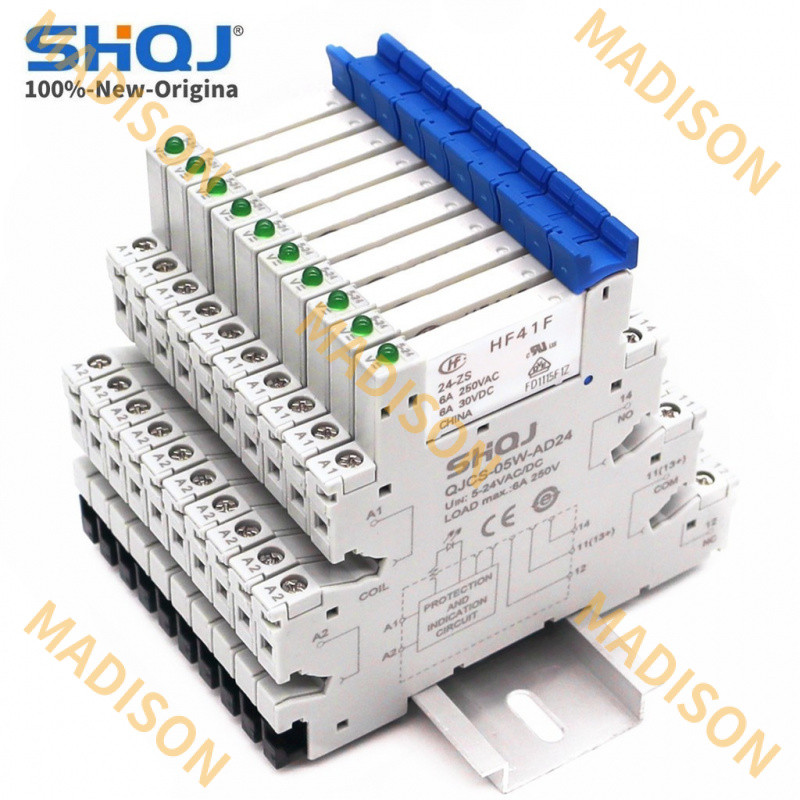 10pcs SHQJ 41F-1Z-C2-1 HF41F 24-ZS 12-ZS 5-ZS SPDT Ultra slim รีเลย์โมดูลสกรู 1CO 6A 5V 12V 24V QJCS