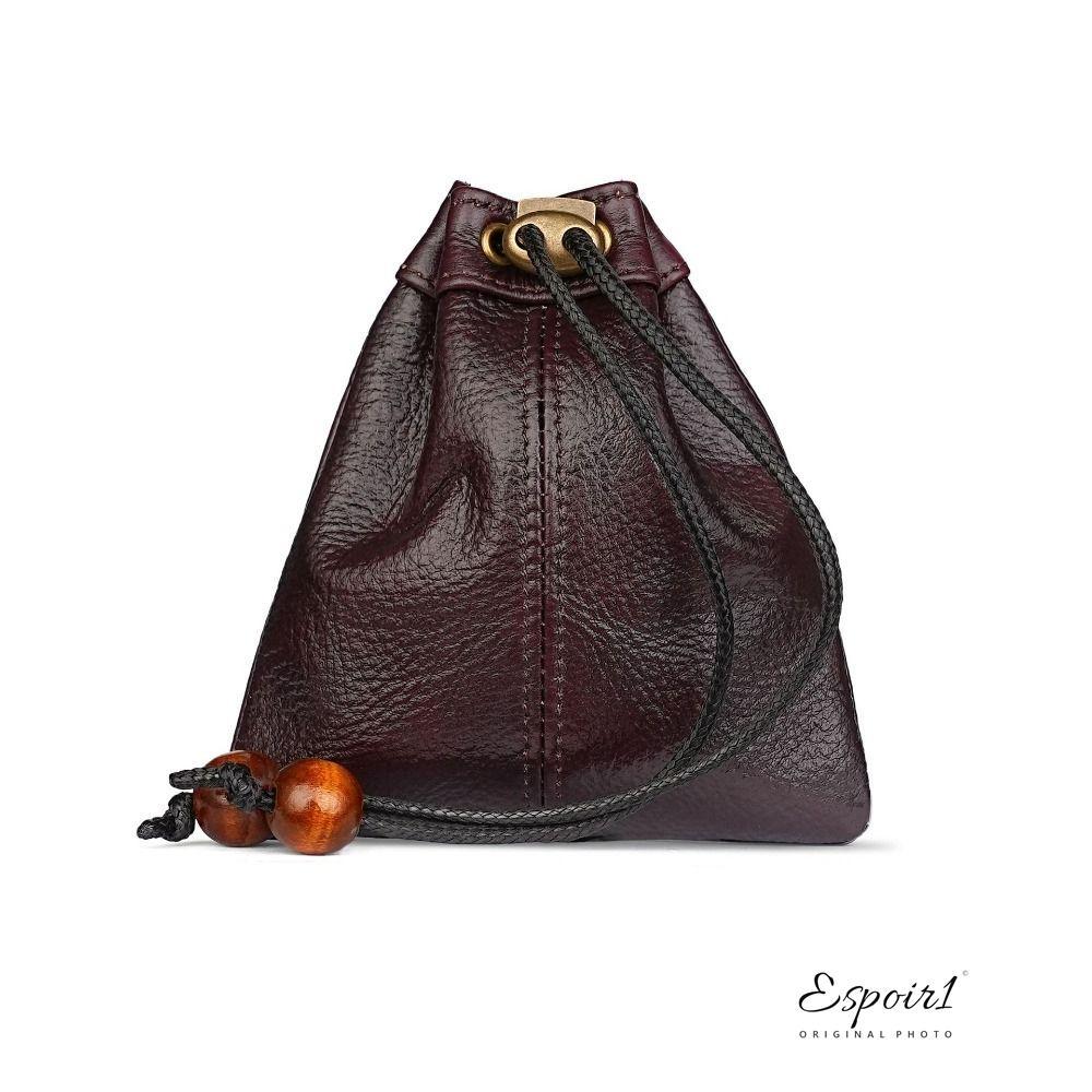 ESPOIR1 PU หนัง Drawstring Pouch, สองขนาดสไตล์ยุคกลางกระเป๋าเงินเหรียญ, Organizer PU หนัง Drawstring ปิดกระเป๋าผู้หญิงผู้ชาย