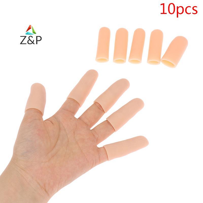 Z & พี 10ชิ้น/เซ็ตซิลิโคนเจลหลอดมือผ้าพันแผลป้องกันนิ้วบรรเทาอาการปวดนิ้วหัวแม่มือหมวกปลาค็อด