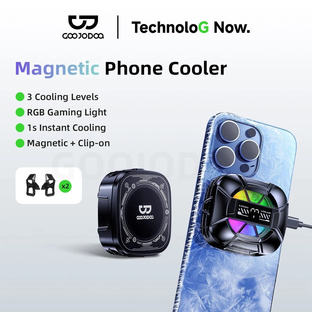 GOOJODOQ Phone Cooler 1-se Rapid Cooling 3 โหมดระบายความร้อนแม่เหล็กและหัวเข็มขัดการออกแบบการอ้างอิงเป็นศูนย์