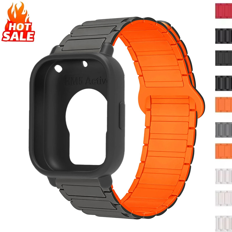 Protector Case + สายซิลิโคนแม่เหล็กสําหรับ Redmi Watch 5 Active/5 Lite กรณี Hollow Protector ฝาครอบสําหรับ Redmi นาฬิกา 5Lite 5Active