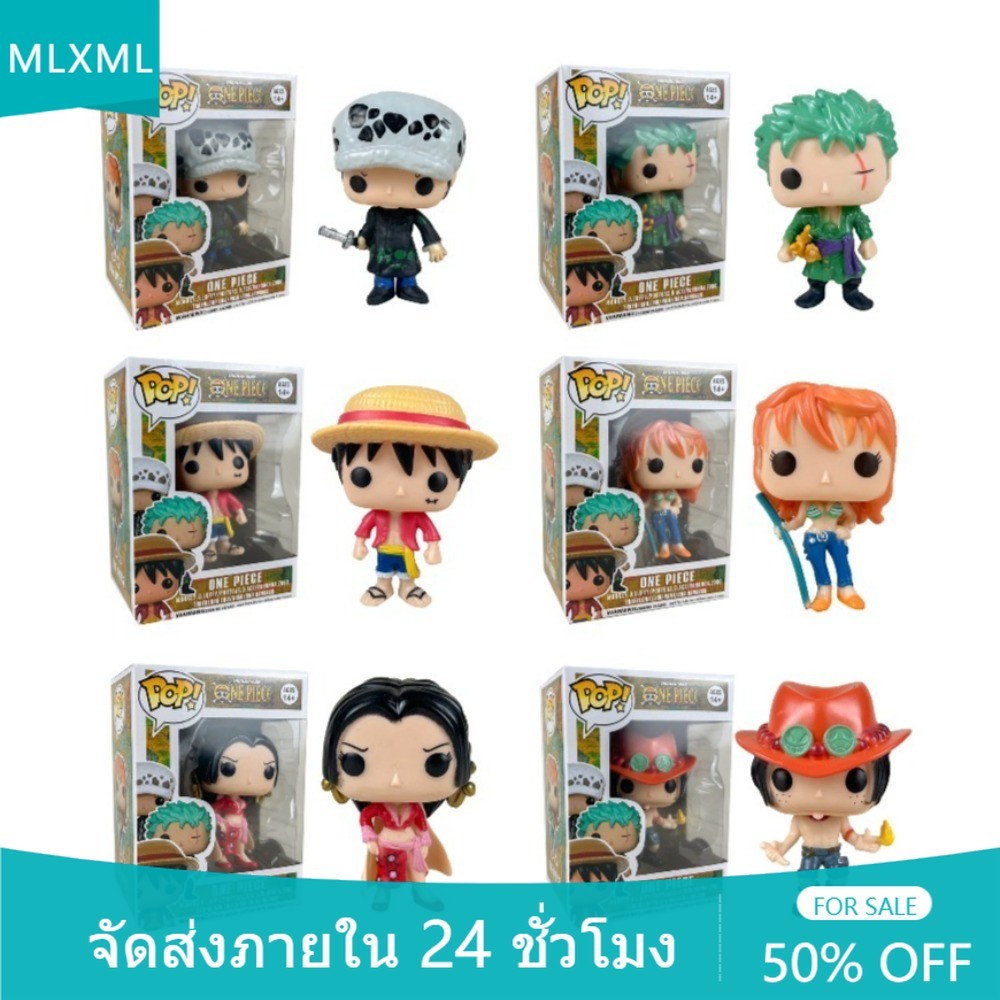 Funko POP Zoro Luffy Nami ONE PIECE คอสเพลย์อะนิเมะ Gacha Action Figure ตุ๊กตาของเล่นของขวัญเด็กคริสต์มาสคอลเลกชันรถบ้านเค้กตกแต่งเครื่องประดับในสต็อก MLML