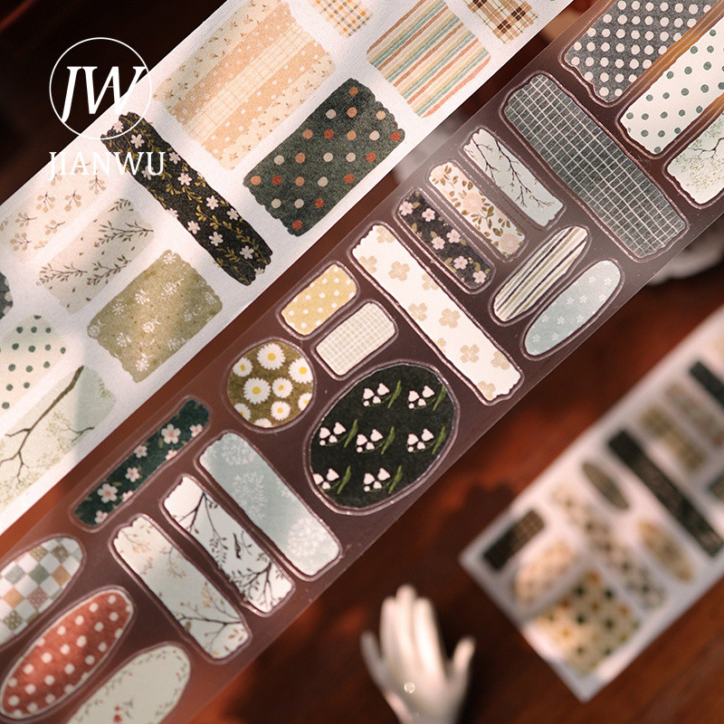JIANWU 50 มม.* 5 M Vintage ดอกไม้ Patchwork ภูมิทัศน์วัสดุ Collage Scrapbooking PET เทป Creative DIY Journal เครื่องเขียน