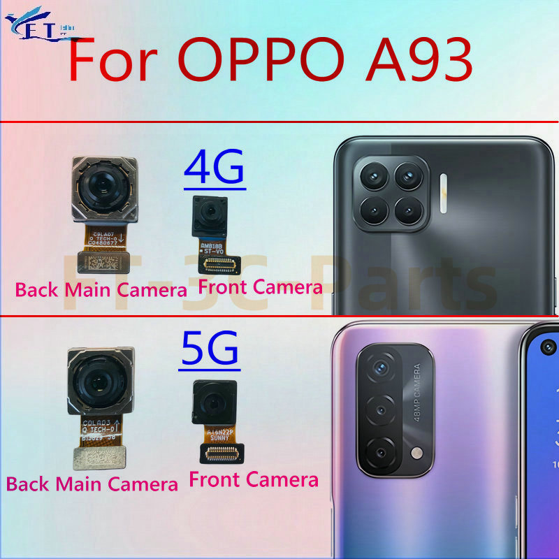 สําหรับ OPPO A93 4G 5G กล้องด้านหน้าและด้านหลังหลัก Facing กล้องโมดูล Flex Cable อะไหล่