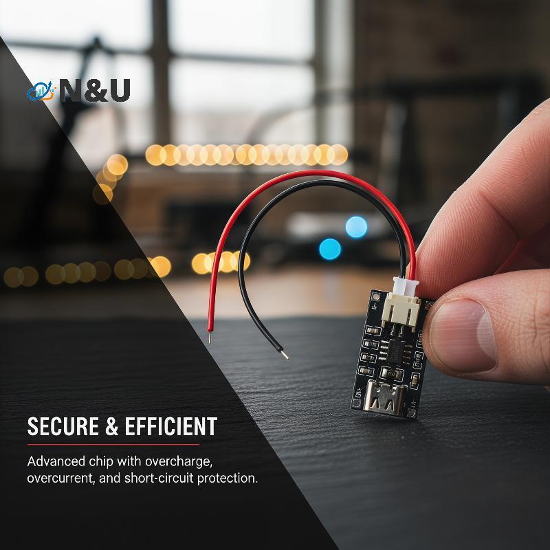 N&U 3.7V TP4056 โมดูลชาร์จ 1A พร้อม PH2 เหมาะสําหรับโซลูชันพลังงานที่ปลอดภัย