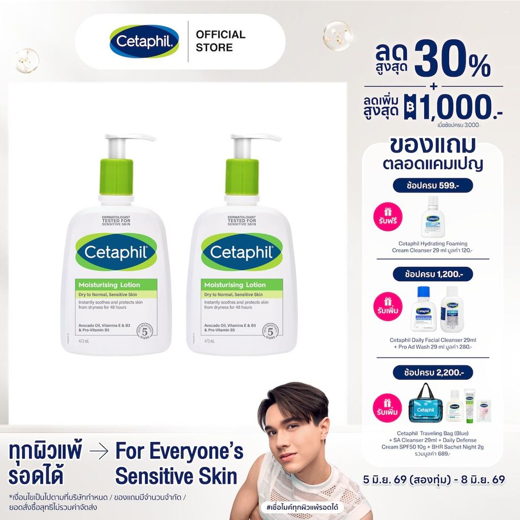 [แพคคู่สุดคุ้ม] เซตาฟิล Cetaphil Moisturising Lotion 473 ml. 2 ชิ้น