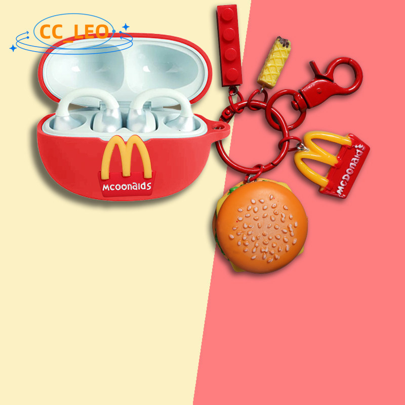 for EDIFIER Comfo Bass Case Silicone Soft Case Cute Astronaut Keychain Cartoon Burger Pendant Pendant Suitable for EDIFIER Comfo Bass Protective Sleeve