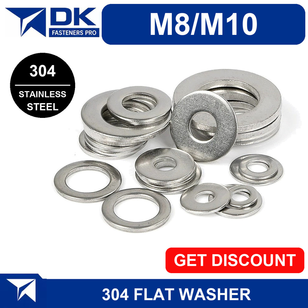 แหวนอีแปะ แหวนรอง น็อตสกรู สแตนเลส 304 M8 M10 / Flat Washer SUS304 DIN125 [BL]