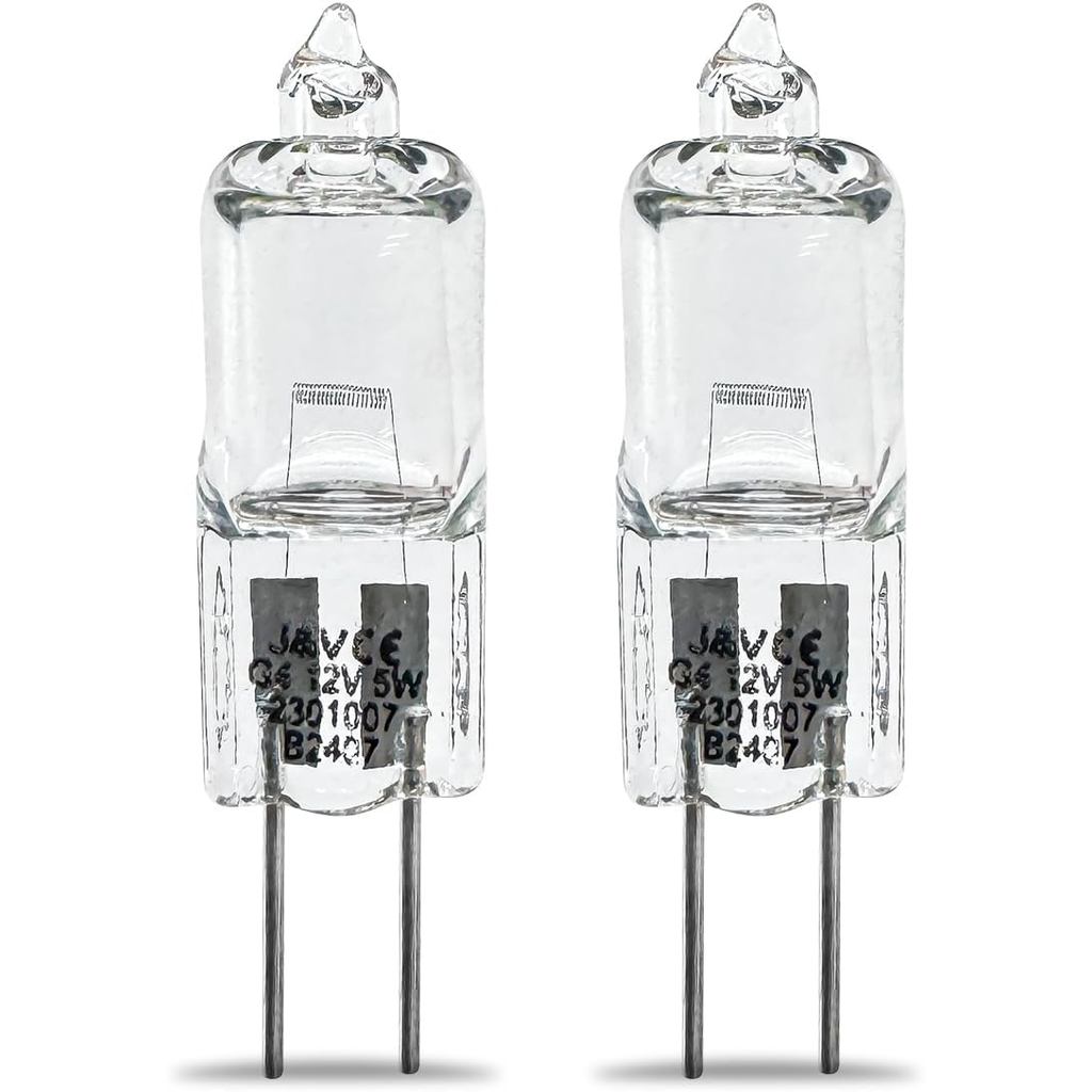 2 ชิ้นสําหรับ 64405 5W 12V หลอดไฟฮาโลเจน 55 Lumens T4 หลอดฮาโลเจนหลอดไฟใสพร้อมฐาน G4 Bi-Pin - เหมาะส