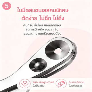 กรรไกรตัดเล็บกระต่าย กรรไกรตัดเล็บสัตว์เลี้ยงกลม หลีกเลี่ยงการตัดด้ายเลือด ใช้งานง่าย