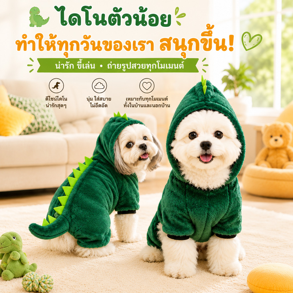 ชุดสัตว์เลี้ยงคอสเพลย์ลายสัตว์น่ารัก ใส่สบาย ไซส์ S-XXL สำหรับแมวสุนัข