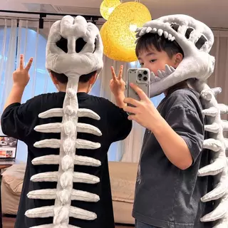 หมวกไดโนเสาร์แบบฟลุช cosplay หมวกไดโนเสาร์ แบบโครงกระดูก ของเล่นตุ๊กตา ของขวัญสำหรับเด็ก