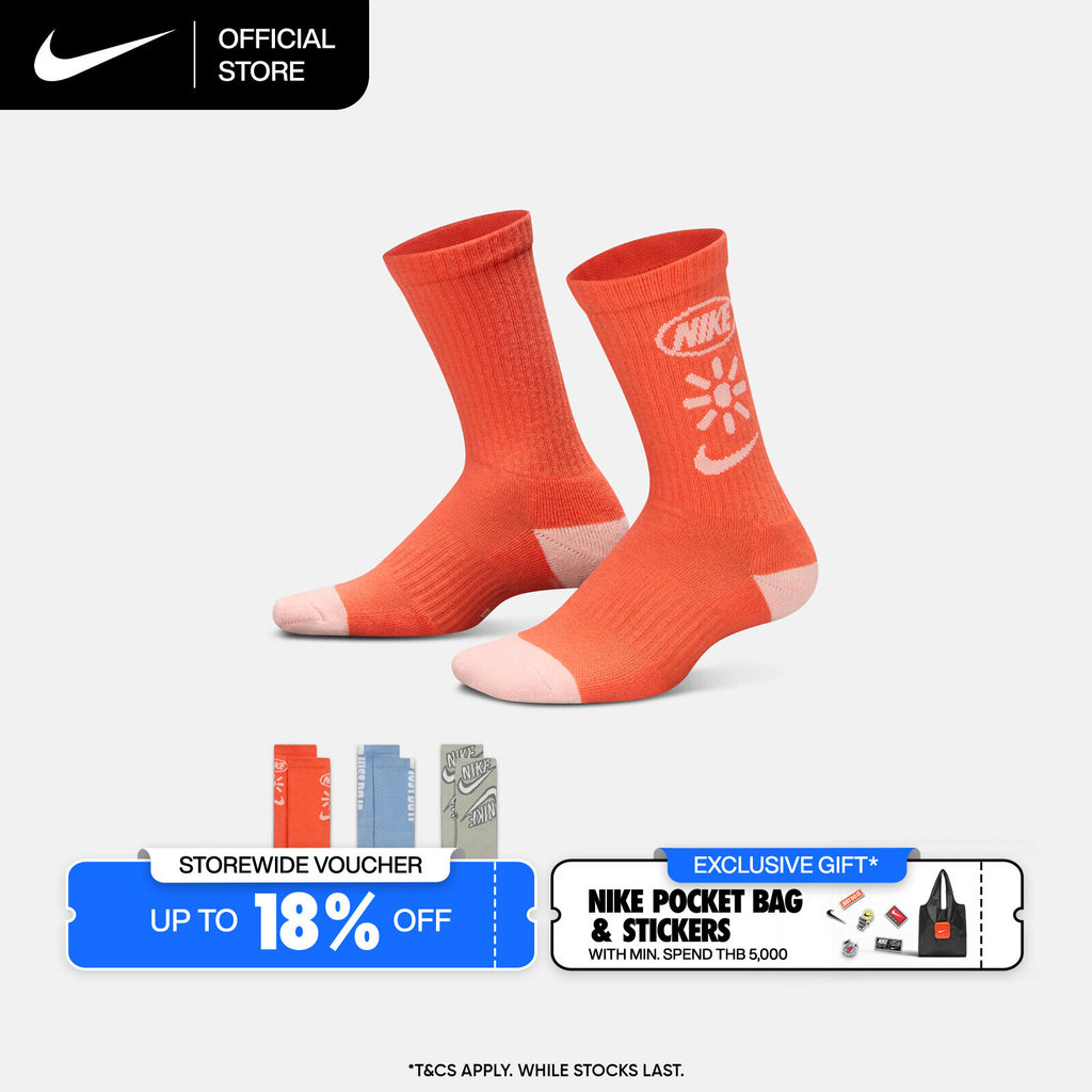 Nike Everyday Plus Cushioned Crew (3 Pairs) Socks - Multi-Color [IM5245-901]