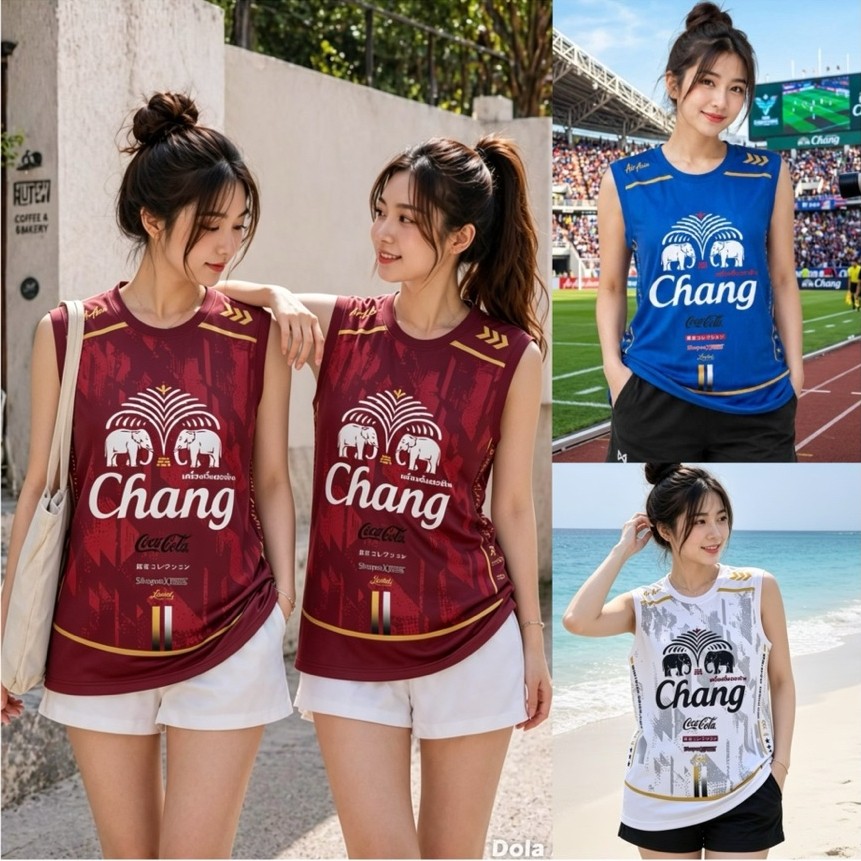 เสื้อแขนกุด พิมพ์ลายช้าง M-3XL เสื้อกีฬาคอกลม ผ้าไมโคร ดีไซน์พิเศษ พิมพ์ลายChang ทรง สปอร์ตกีฬา ใส่ออกกำลังกายได้