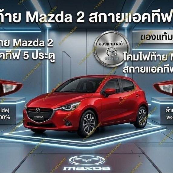 โคมไฟท้าย MAZDA 2 SKYACTIVE  5ประตู  ** ของแท้ MAZDA **