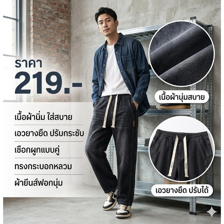 j012 กางเกงยีนส์ ไซร์ใหญ่ สไตล์เกาหลี มี 4สี ให้เลือก สินค้าพร้อมส่ง