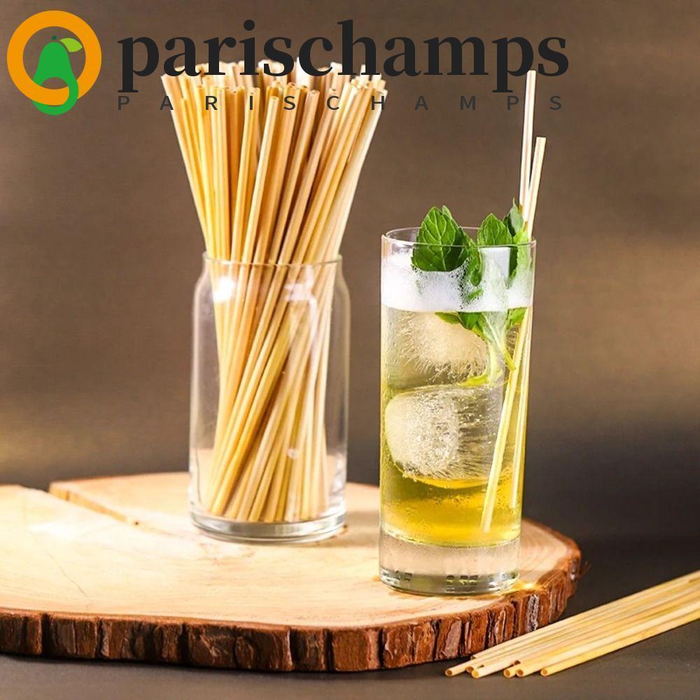PARISCHAMPS 100 ชิ้นฟางข้าวสาลีดื่ม, 20 ซม.เป็นมิตรกับสิ่งแวดล้อมหลอด, ปาร์ตี้บาร์อุปกรณ์เสริมทนทานธรรมชาติทิ้งหลอดย่อยสลายได้ Drinkware