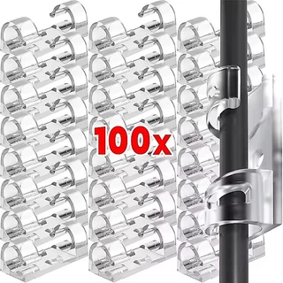 20/60/100 ชิ้นคลิปหนีบสายเคเบิลแบบมีกาวในตัวที่แข็งแกร่ง/โต๊ะ Tidy Cord Manager Winder / สาย USB โปร่งใสแคลมป์คงที่
