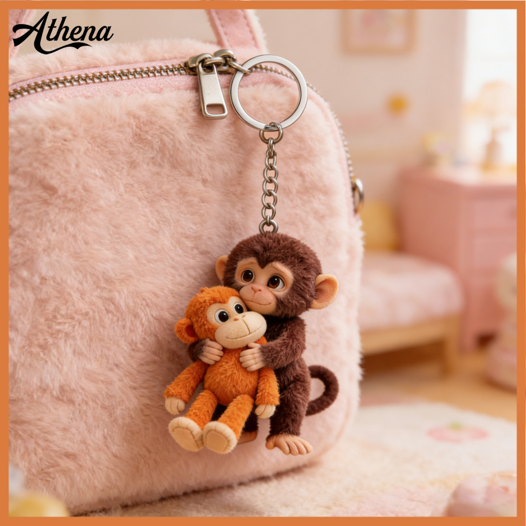 ที่| Functional พวงกุญแจกระเป๋า Charm Monkey 1 หรือ 2 ชิ้นน่ารักลิงน้อยพวงกุญแจ Punch Charm Mini Key Holder กระเป๋าเป้สะพายหลังอุปกรณ์เสริมสําหรับตกแต่งโต๊ะ – สําหรับตะวันออกเฉียงใต้