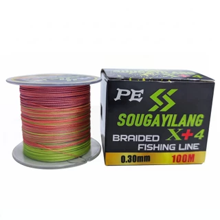 สายตกปลา PE ความเหนียวสูง Multi-color Optional Fishing Line ทนทานต่อการสึกหรอ ยาว 100 เมตร สีสุ่ม