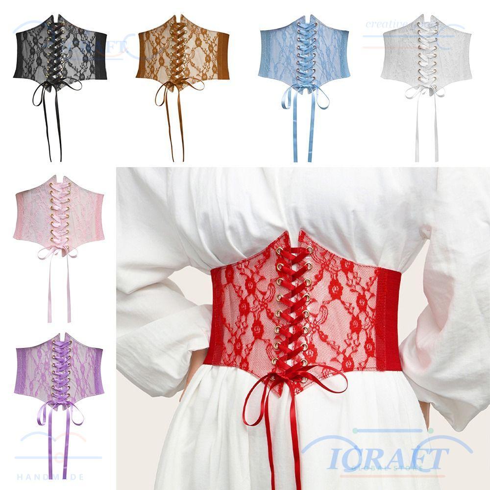 ICRAFT ลูกไม้รัดตัวเข็มขัดเอว,กว้างยืดผ้าไหมยืดหยุ่น Cummerbunds, แฟชั่นตกแต่ง DIY PU หนัง Body Shapewear สําหรับกระโปรงชุดเสื้อผ้า
